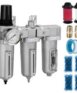 Alternative view of NANPU FRPD46-D 3/4" NPT Industrial Grade 3 Stage Air Drying System - Particulate Filter, Coalescing Filter, Desiccant Dryer & Air Regulator, Metal Bowl, Auto Drain, Suitable for Paint Spray& Plasma Cutter