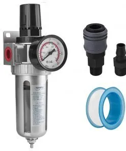 Alternative view of NANPU SFR400 1/2" NPT Compressed Air Filter Regulator Combo, Air Filter Pressure Regulator Gauge Kit Water Separator w/Pressure Gauge, 150PSI